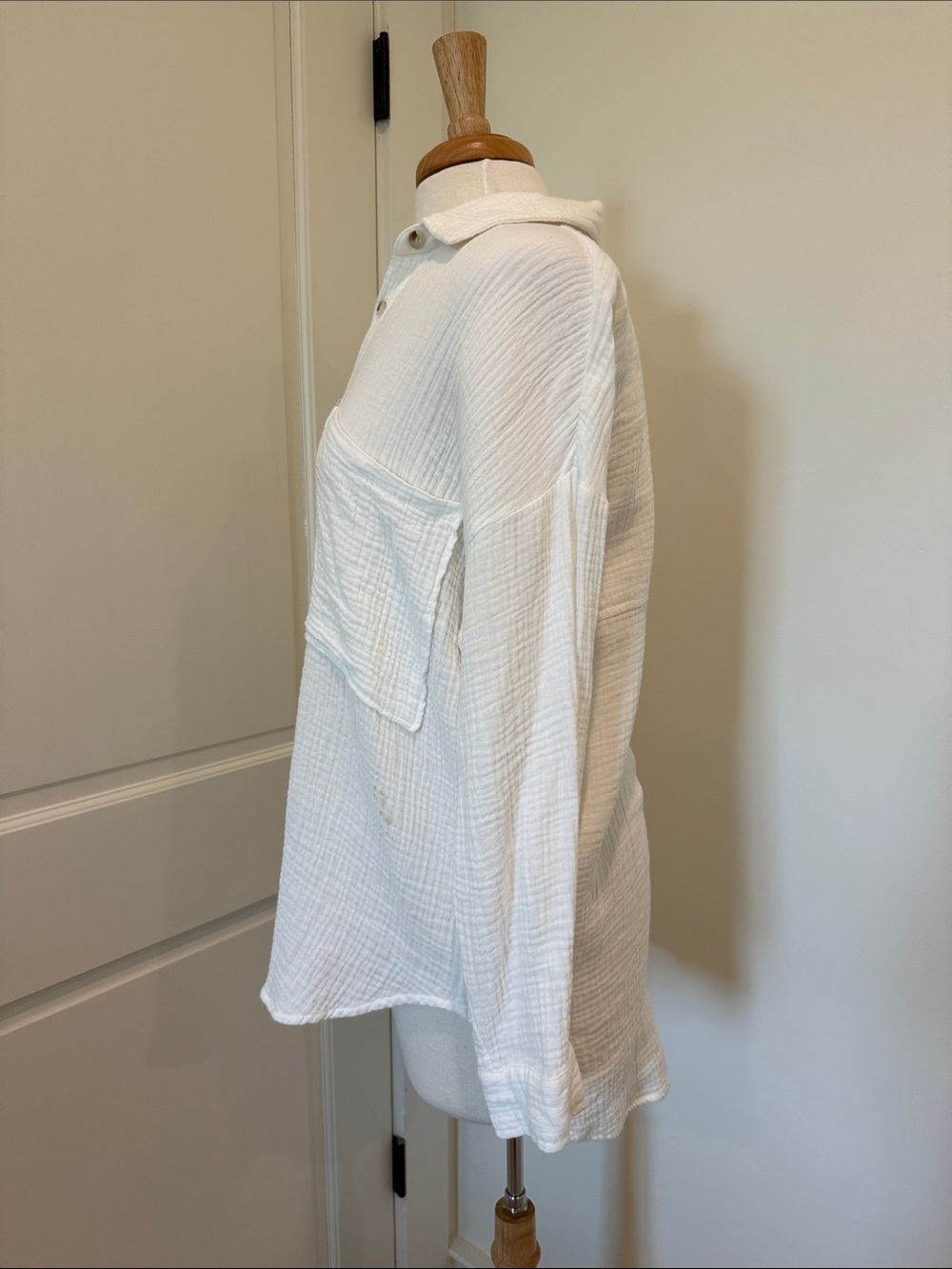 Altar'd State Ivory Textured Button Top - Picture 3 of 4
